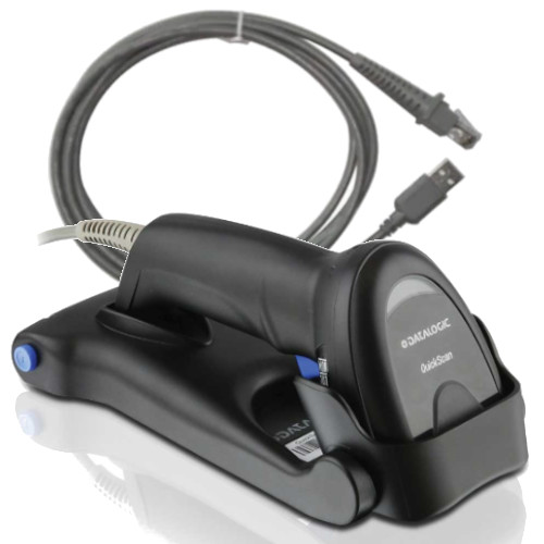Datalogic QuickScan I 2220 Series, 1D, imager, USB, kit (USB), black [QD2220-BKK1S]