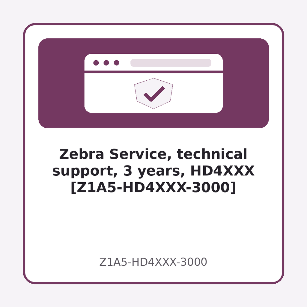 Zebra Service, technical support, 3 years, HD4XXX [Z1A5-HD4XXX-3000]