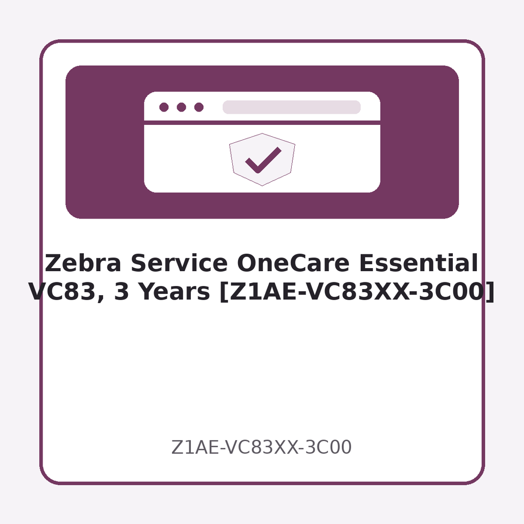 Zebra Service OneCare Essential VC83, 3 Years [Z1AE-VC83XX-3C00]