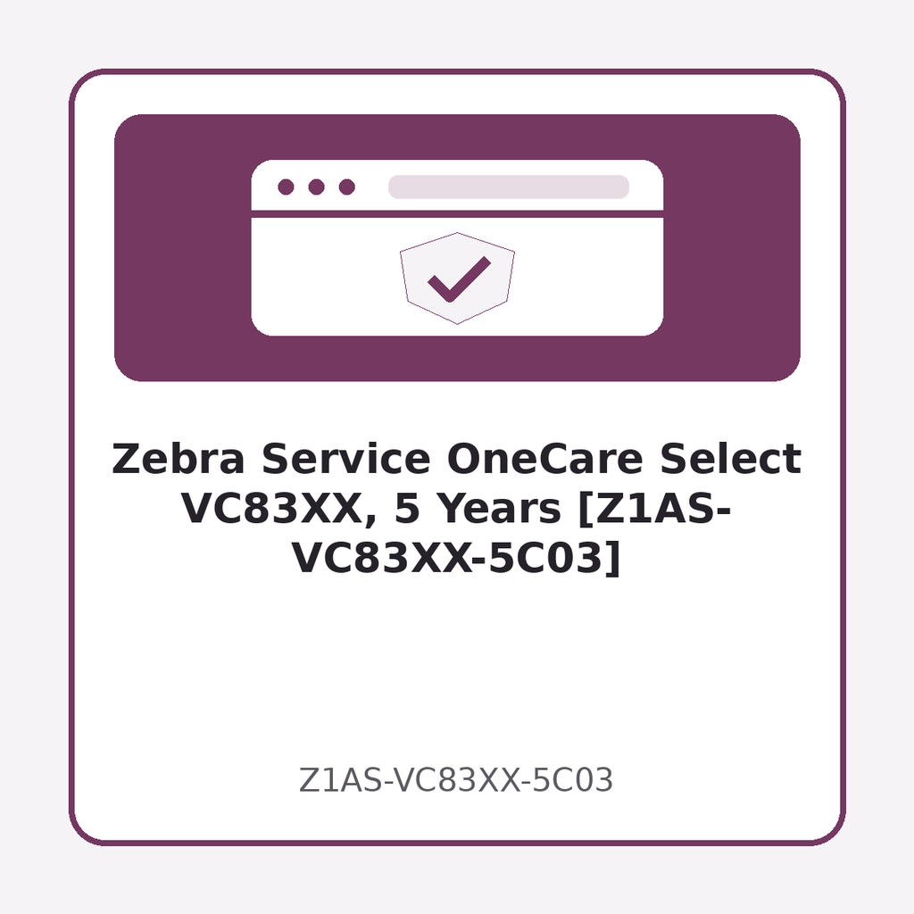 Zebra Service OneCare Select VC83XX, 5 Years [Z1AS-VC83XX-5C03]