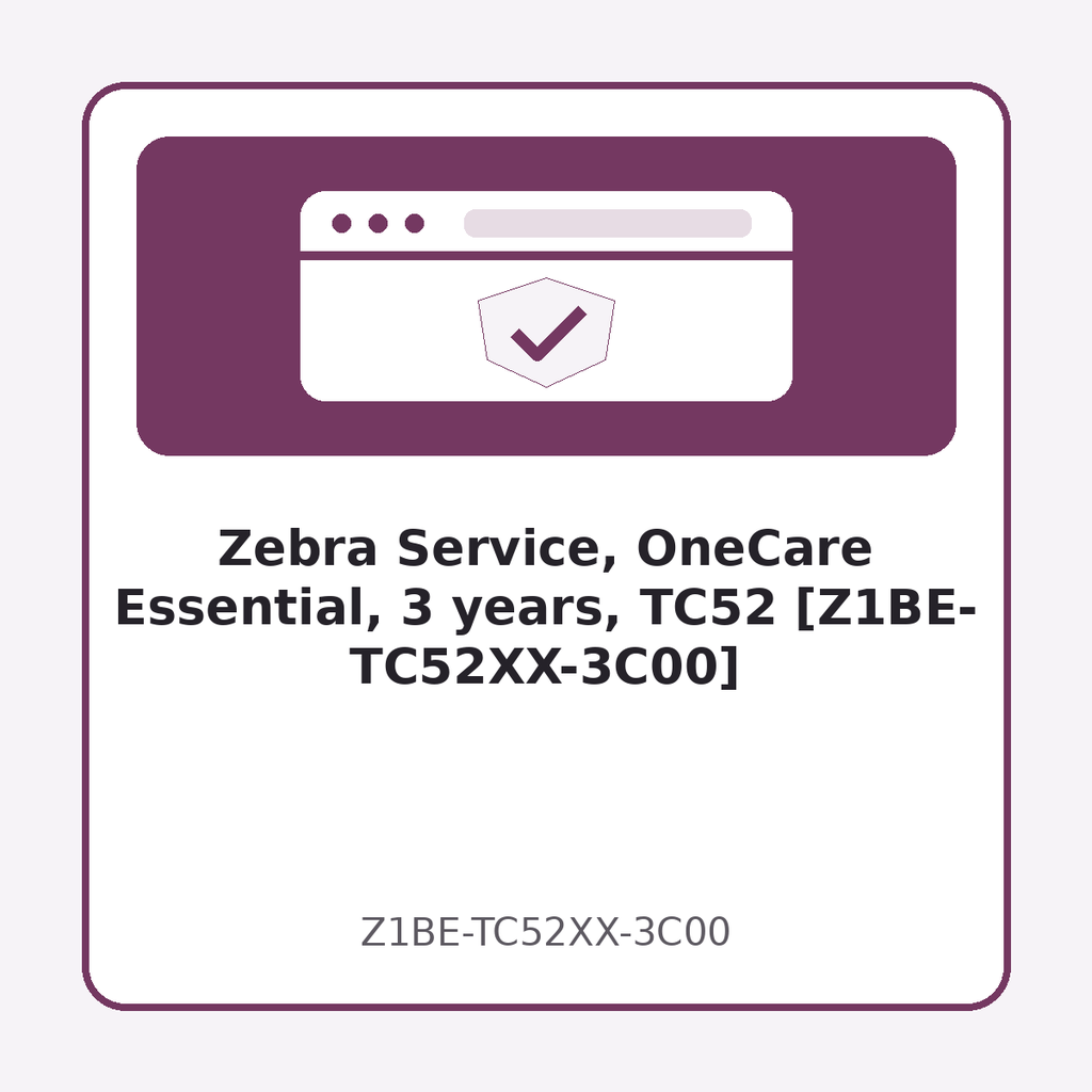 [Z1BE-TC52XX-3C00] Zebra Service, OneCare Essential, 3 years, TC52 [Z1BE-TC52XX-3C00]