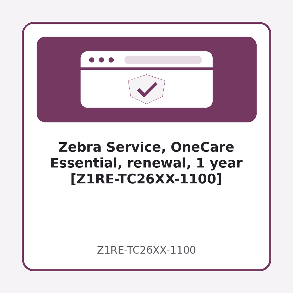 [Z1RE-TC26XX-1100] Zebra Service, OneCare Essential, renewal, 1 year [Z1RE-TC26XX-1100]