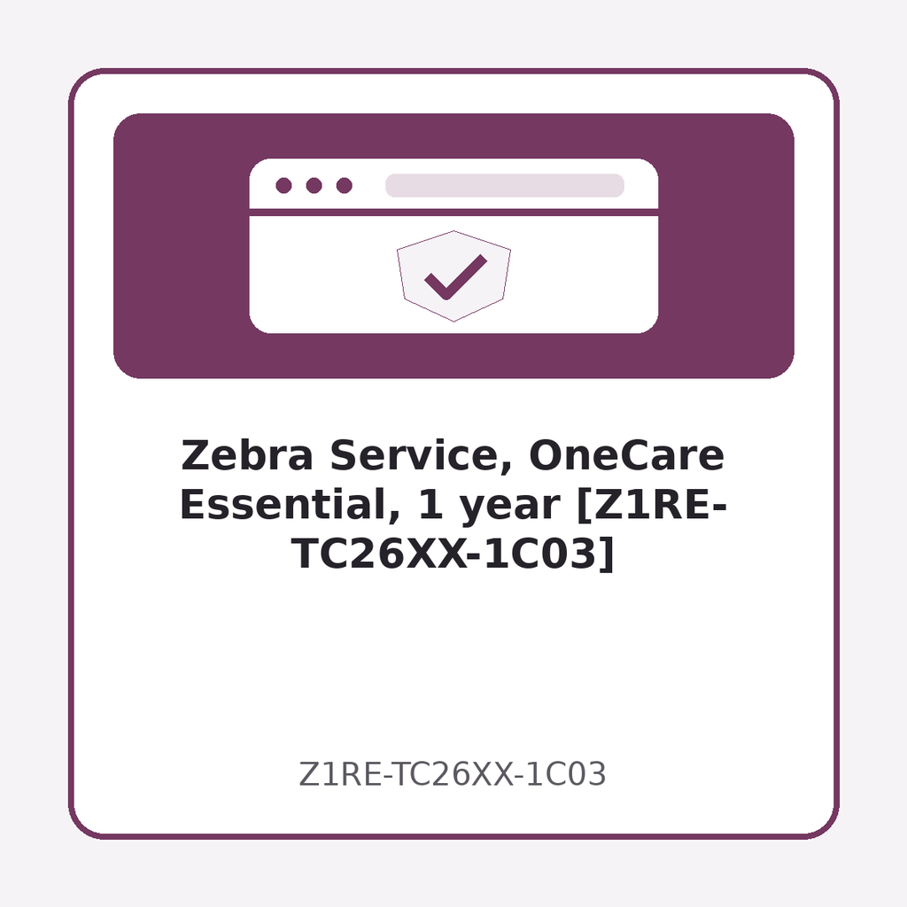 [Z1RE-TC26XX-1C03] Zebra Service, OneCare Essential, 1 year [Z1RE-TC26XX-1C03]