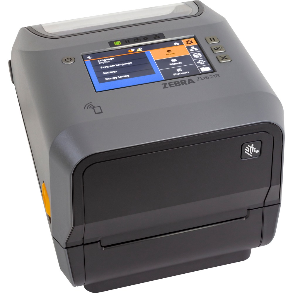 Zebra ZD621R, 8 dots/mm (203 dpi), disp. (colour), RTC, RFID, USB, USB Host, RS232, BT, Ethernet, Wi-Fi, grey [ZD6A142-30ELR2EZ]