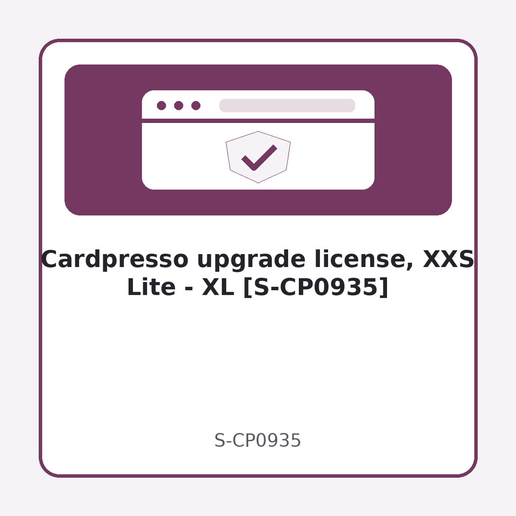 Cardpresso upgrade license, XXS Lite - XL [S-CP0935]