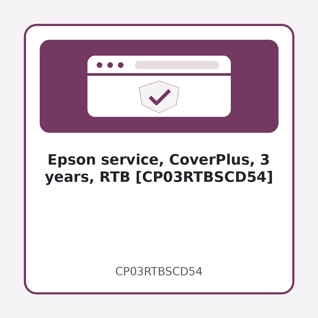 [CP03RTBSCD54] Epson service, CoverPlus, 3 years, RTB [CP03RTBSCD54]