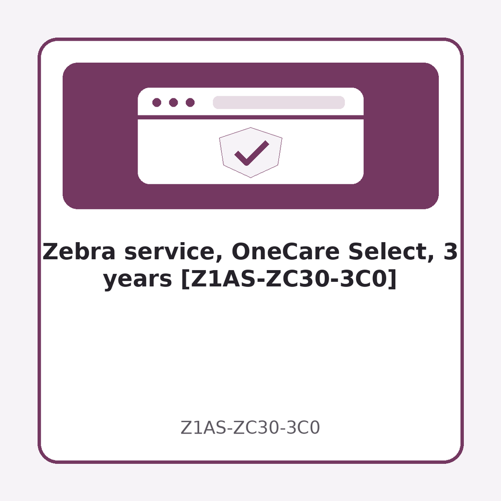 [Z1AS-ZC30-3C0] Zebra service, OneCare Select, 3 years [Z1AS-ZC30-3C0]