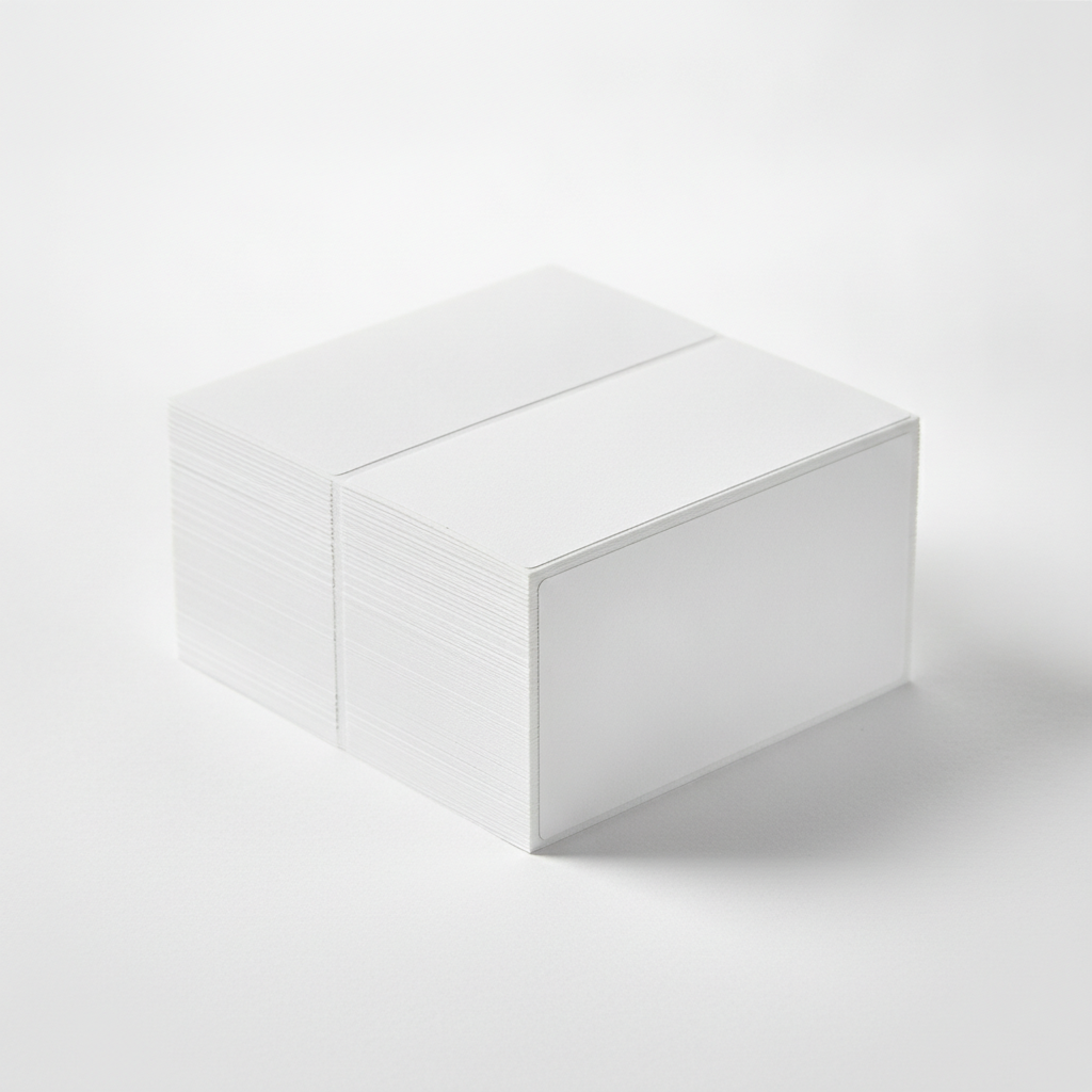 White blank labels (100 x 150 mm, pre-cut)