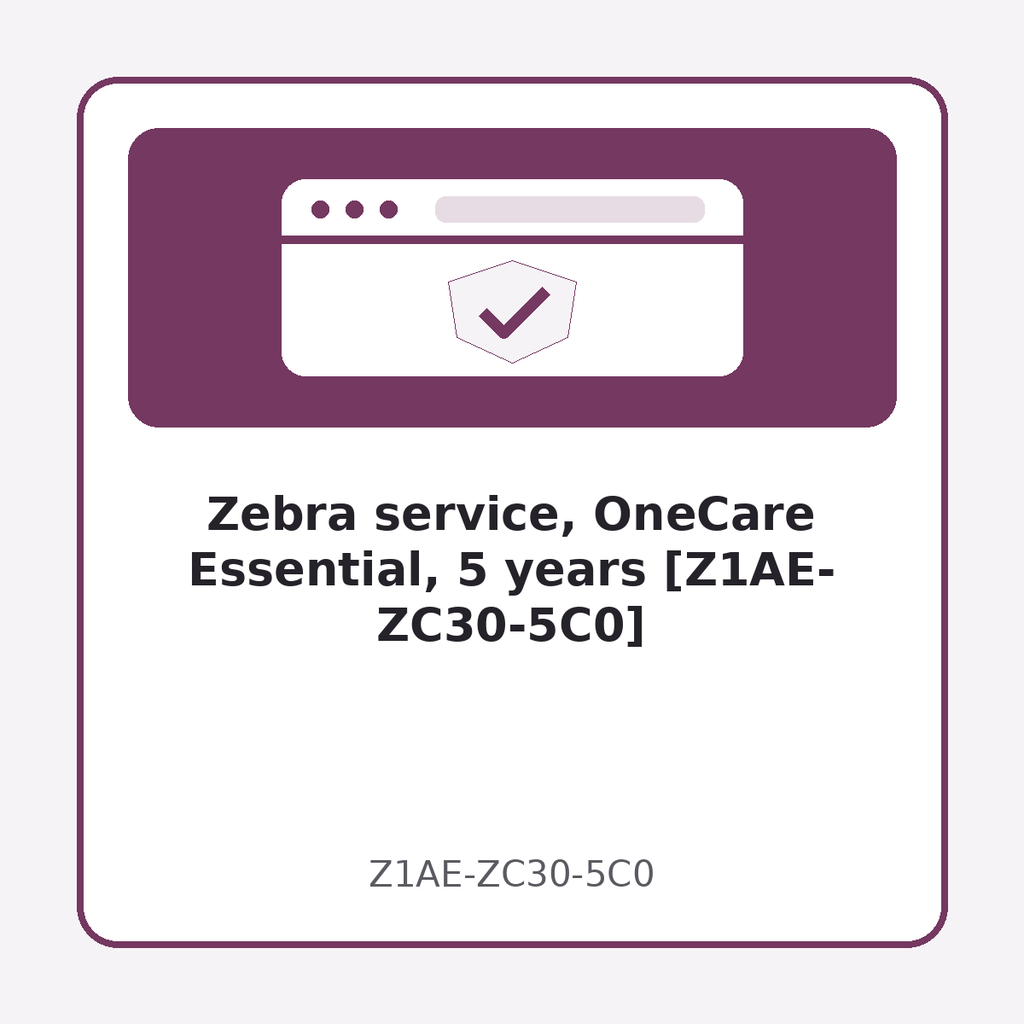 [Z1AE-ZC30-5C0] Zebra service, OneCare Essential, 5 years [Z1AE-ZC30-5C0]