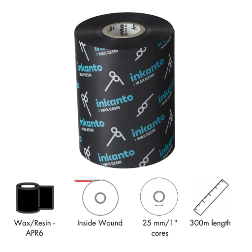[T42517IO] ARMOR thermal transfer ribbon, APR 6 wax/resin, 60mm, black [T42517IO]